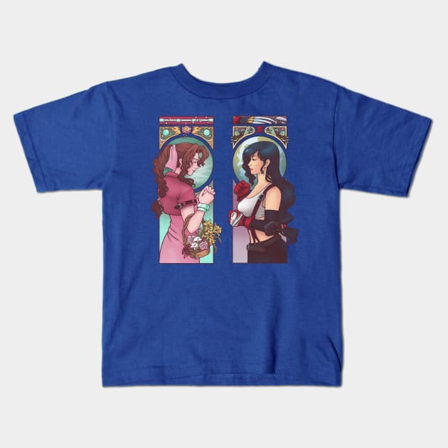 Ancient Flower Girl / Avalanche Nouveau Kids T-Shirt by BunnyBomb